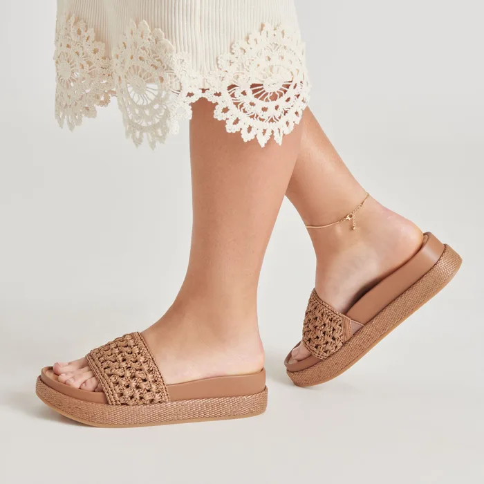 SIDONA SANDALS BROWN RAFFIA — view 3