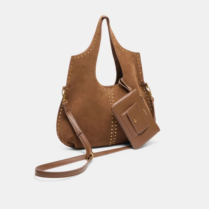 SONORA Mid Brown Suede Large Tote Bag — view 5
