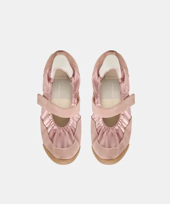 SPRUCE Aged Rose Satin Mary-Jane Ballet Sneakers — view 4