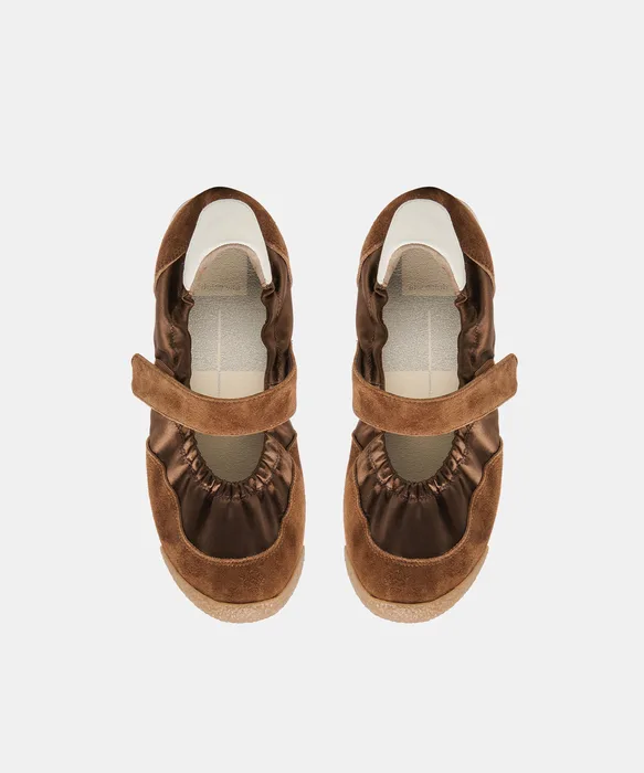 SPRUCE Cocoa Satin Mary-Jane Ballet Sneakers — view 4