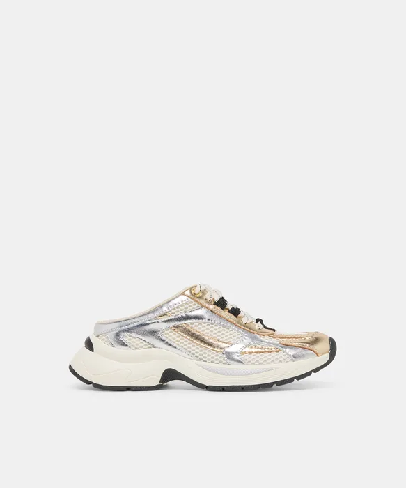 SWAYZY Metallic Multi Leather Platform Slip-on Sneakers — view 2