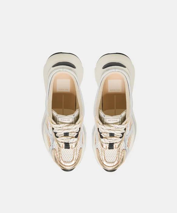 SWAYZY Metallic Multi Leather Platform Slip-on Sneakers — view 4