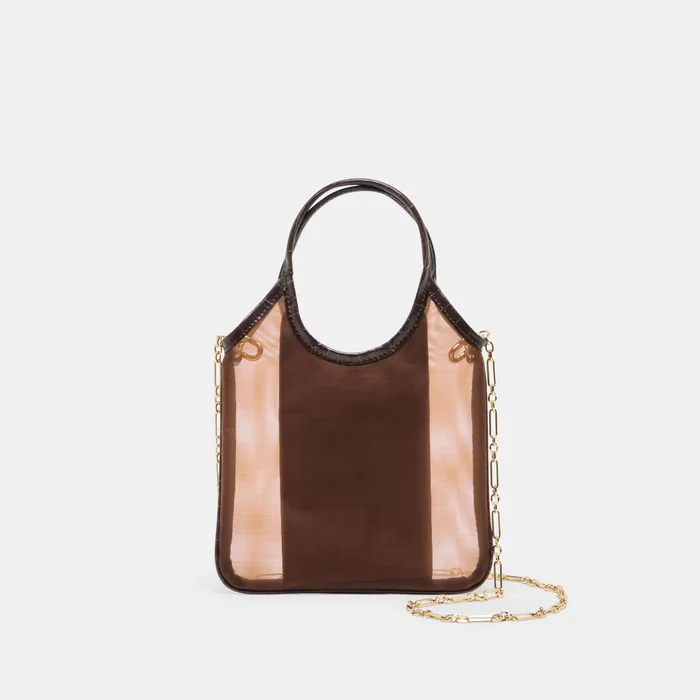 SYLVENE Chocolate Mesh Removable Crossbody Handbag — view 6
