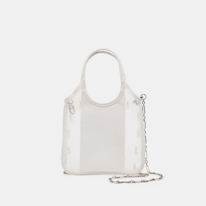 SYLVENE PEARL White Mesh Removable Crossbody Handbag — view 6