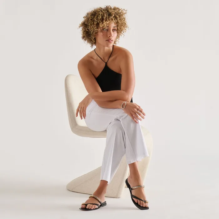 Tarina Black Leather Sandals — view 3
