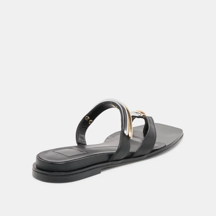 Tarina Black Leather Sandals — view 6