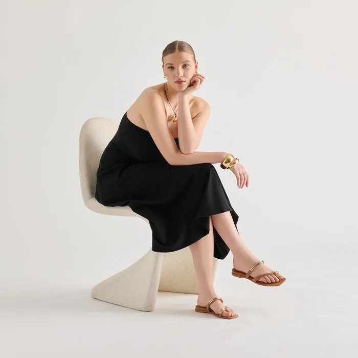 Tarina Caramel Leather Sandals — view 3