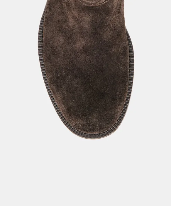 TEGEN Espresso Suede Mid-Calf Boots — view 4