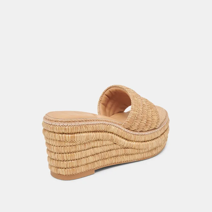 Throne Lt Natural Raffia Wedges — view 6