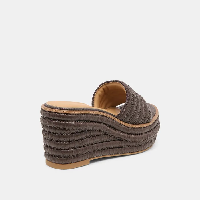 Throne Wide Chocolate Raffia Wedges — view 4