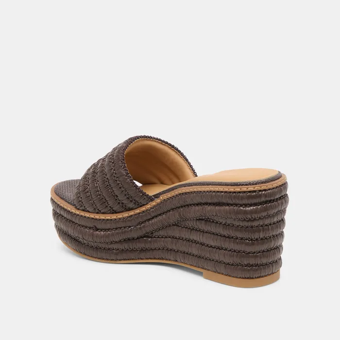 Throne Wide Chocolate Raffia Wedges — view 6