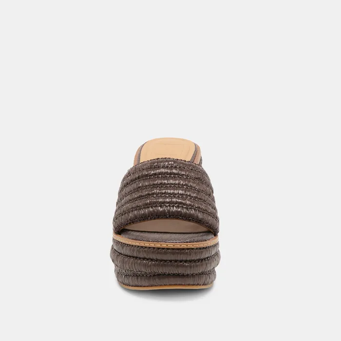 Throne Wide Chocolate Raffia Wedges — view 7