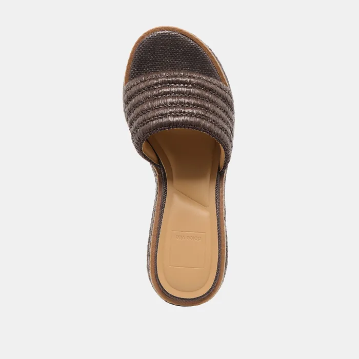 Throne Wide Chocolate Raffia Wedges — view 9