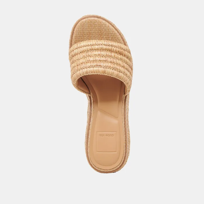 Throne Wide Lt Natural Raffia Wedges — view 9