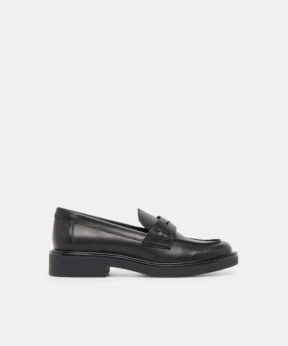 Tiggy Black Leather Loafers — view 2