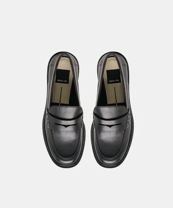 Tiggy Black Leather Loafers — view 5