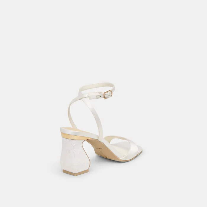 Tilda True White Satin Heels — view 6