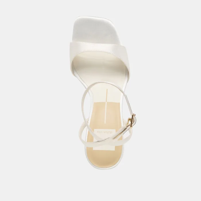 Tilda True White Satin Heels — view 11