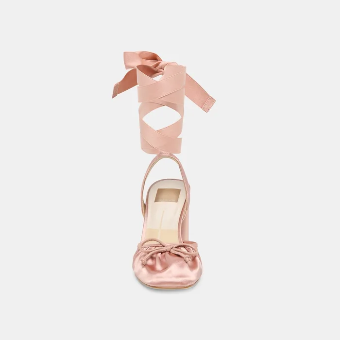 Tisha Lt Blush Satin Heels — view 8