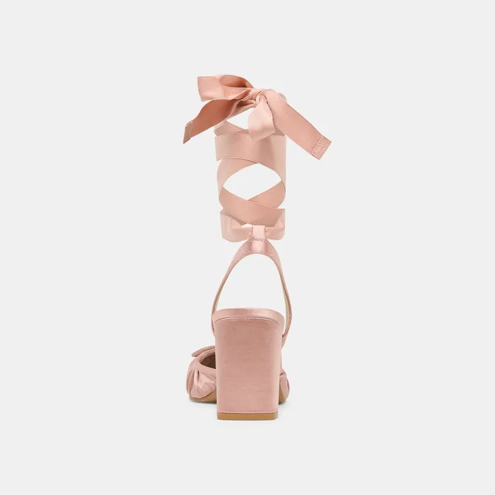 Tisha Lt Blush Satin Heels — view 9