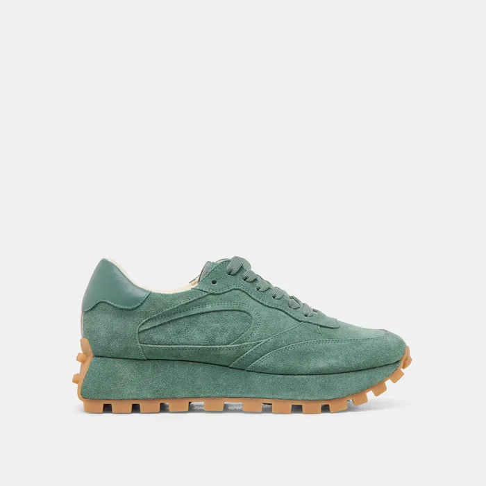 Tricia Dk Green Suede Sneakers — view 2