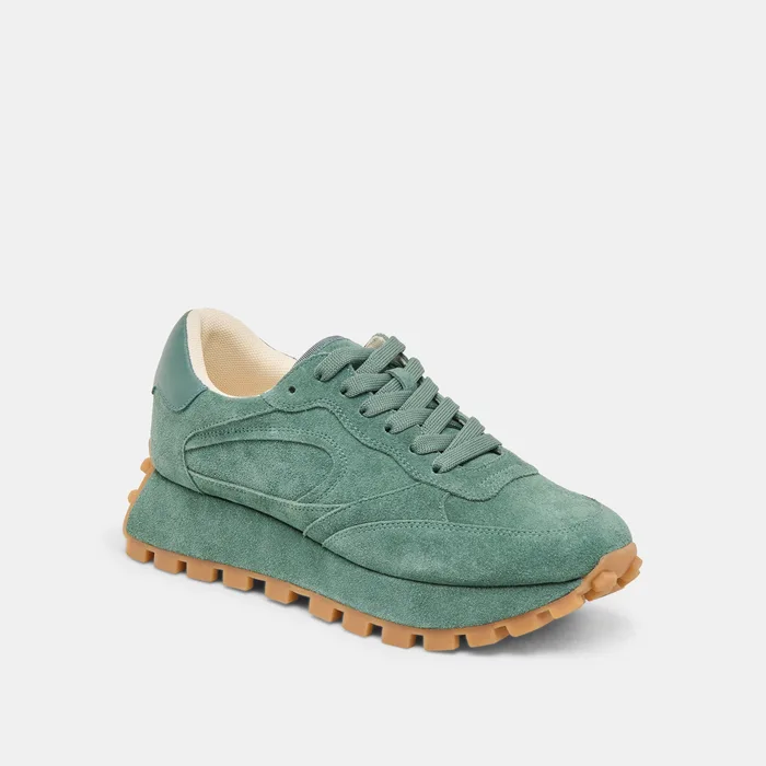 Tricia Dk Green Suede Sneakers — view 4