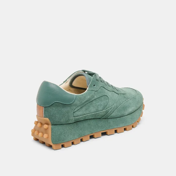 Tricia Dk Green Suede Sneakers — view 5