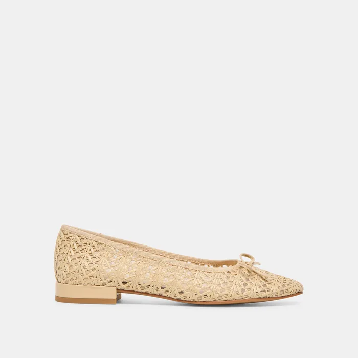 Ulicia Lt Natural Cross Hatch Raffia Ballet Flats — view 2