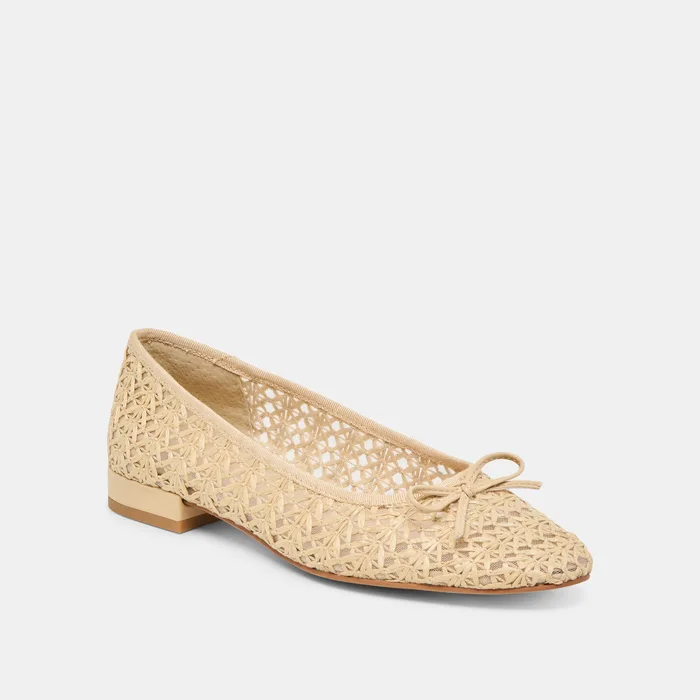 Ulicia Lt Natural Cross Hatch Raffia Ballet Flats — view 4