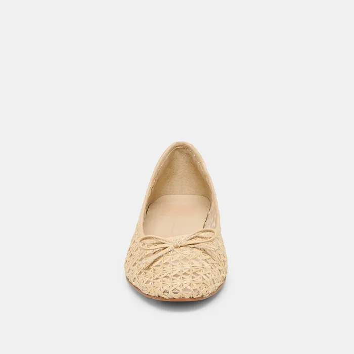 Ulicia Lt Natural Cross Hatch Raffia Ballet Flats — view 9