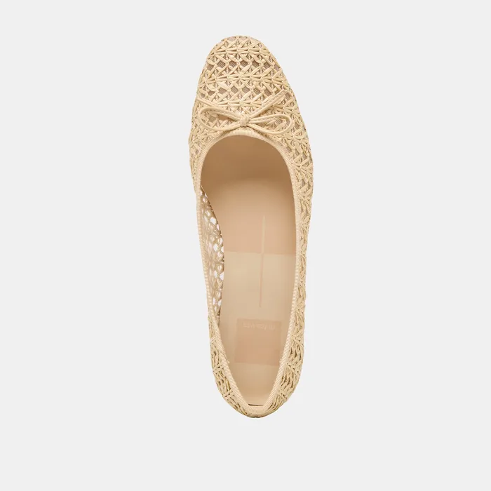 Ulicia Lt Natural Cross Hatch Raffia Ballet Flats — view 11