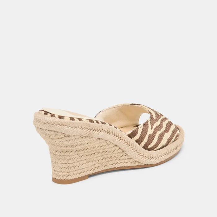 Vaya Beige Zebra Raffia Wedges — view 4