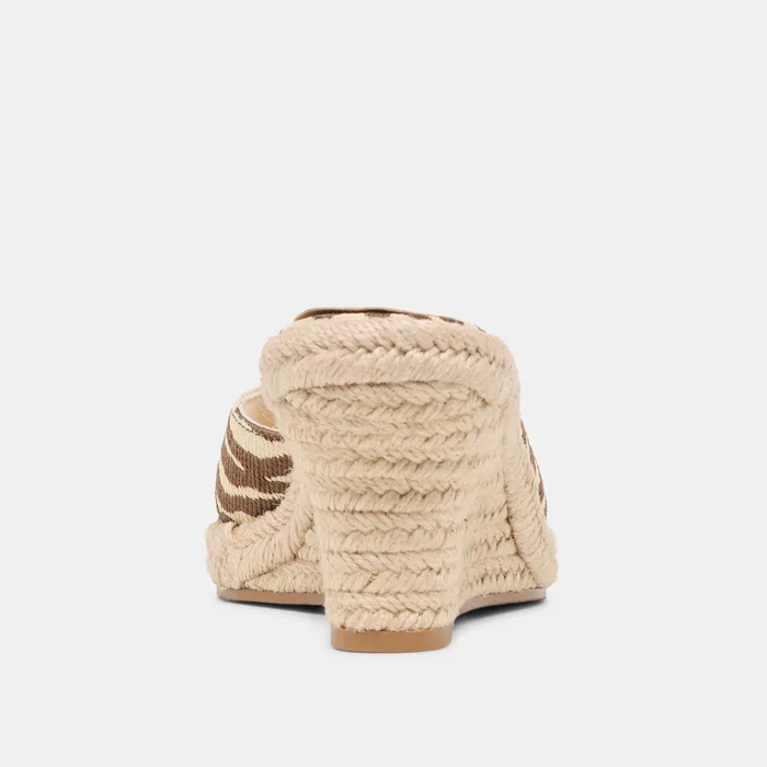 Vaya Beige Zebra Raffia Wedges — view 8