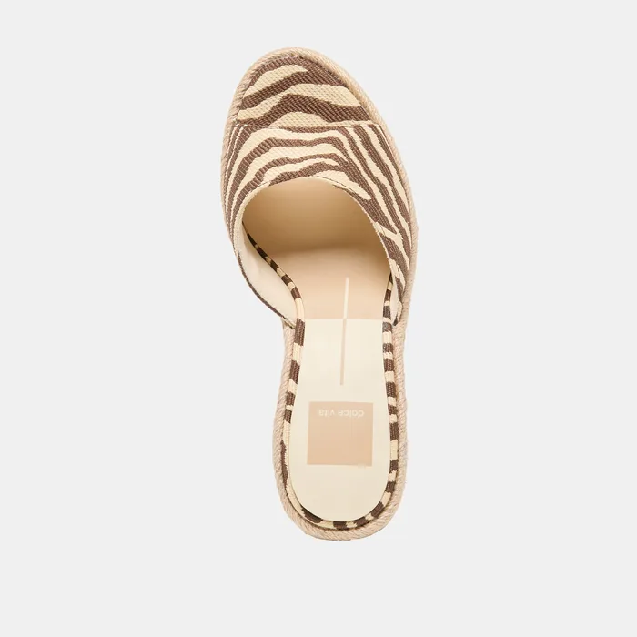 Vaya Beige Zebra Raffia Wedges — view 9