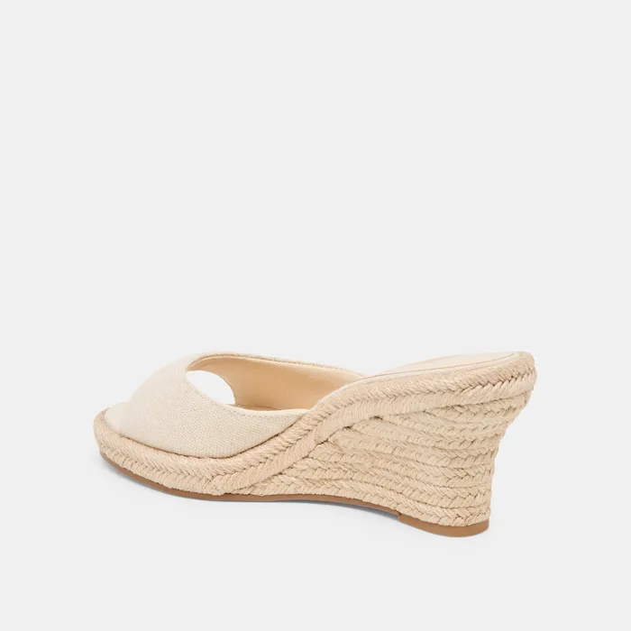 Vaya Ecru Linen Wedges — view 8