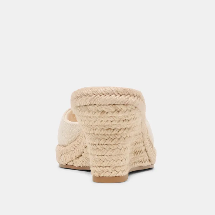 Vaya Ecru Linen Wedges — view 10