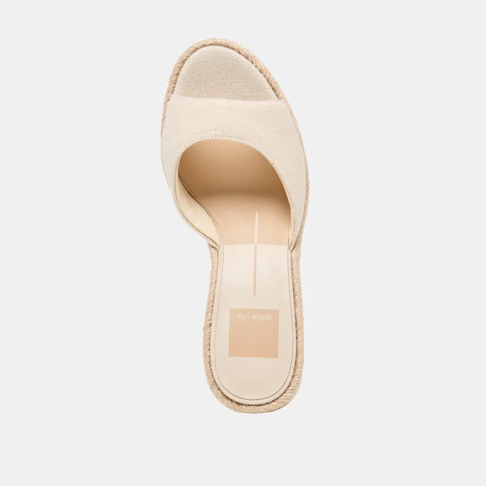 Vaya Ecru Linen Wedges — view 11