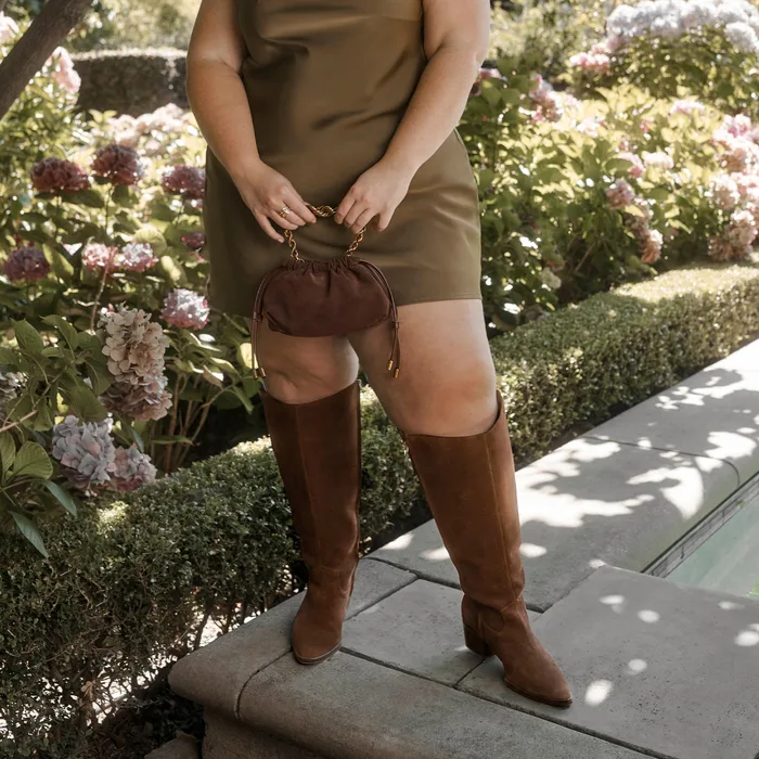 Virona H2O Waterproof Dk Brown Suede Extra Wide Calf Boots — view 5