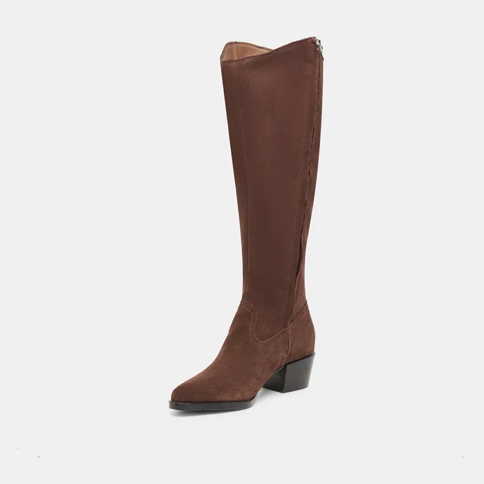Virona H2O Waterproof Dk Brown Suede Wide Calf Boots — view 5