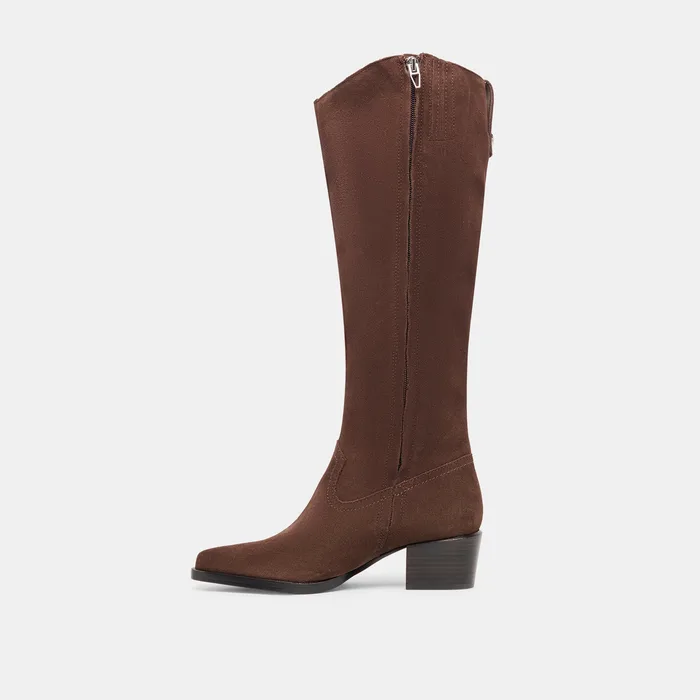 Virona H2O Waterproof Dk Brown Suede Wide Calf Boots — view 7