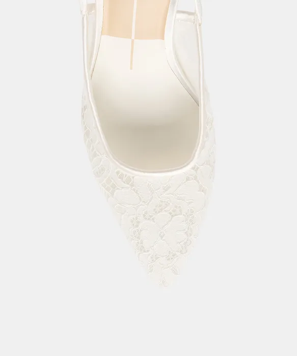 Yami True White Lace Heels — view 5