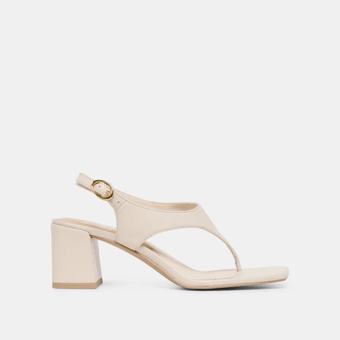 Yves Ivory Leather Heels — view 2