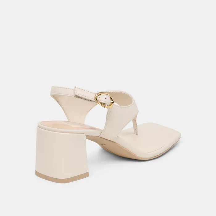 Yves Ivory Leather Heels — view 4