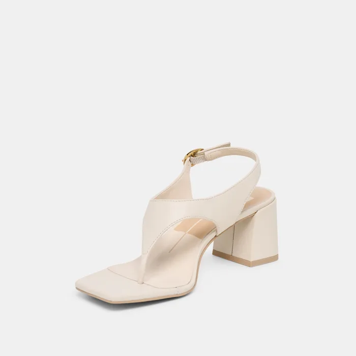 Yves Ivory Leather Heels — view 5