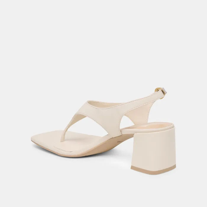 Yves Ivory Leather Heels — view 6