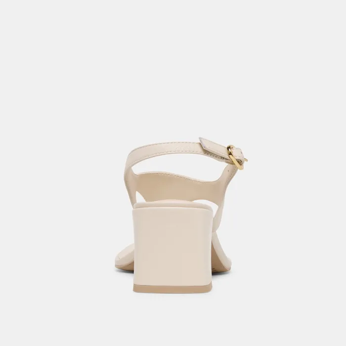 Yves Ivory Leather Heels — view 8