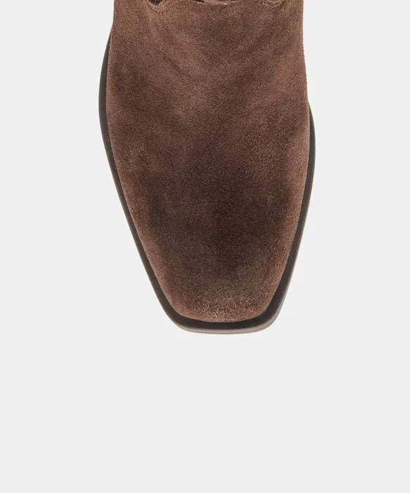 ZELO H2O Dk Brown Suede Waterproof Block-Heel Ankle Bootie — view 4