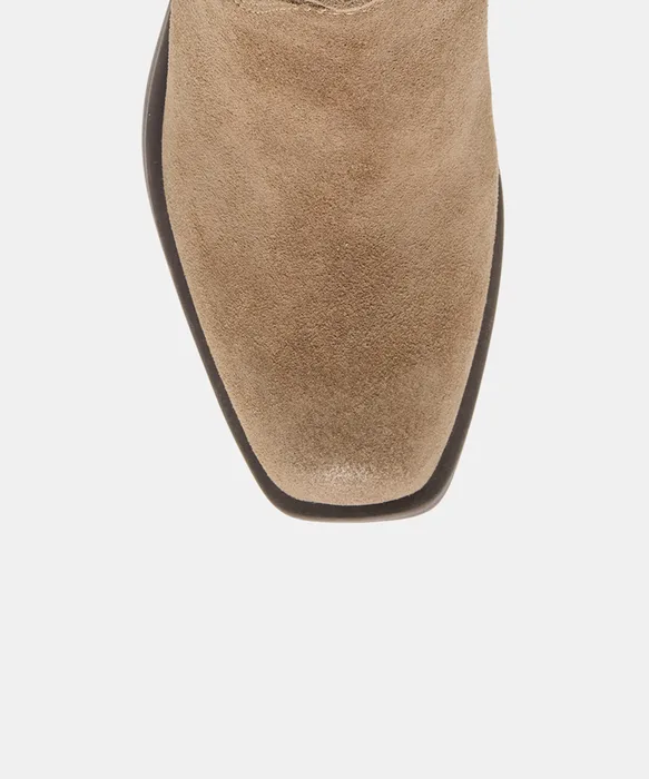ZELO H2O Olive Suede Waterproof Block-Heel Ankle Bootie — view 4